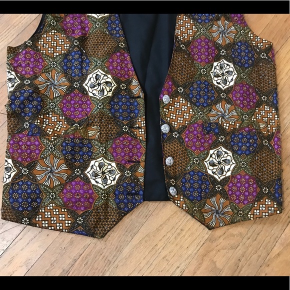 Vintage Beaded Vest.Boho Patchwork Style Vest MED - Picture 6 of 8